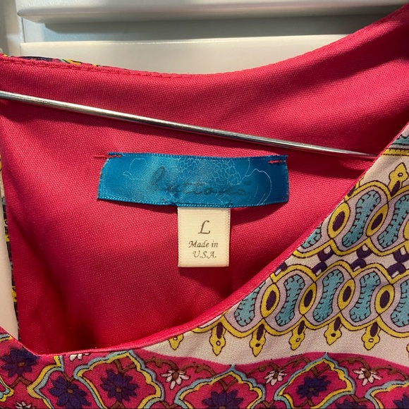 Francesca’s Collection Buttons Multi-Color Blouson Sleeveless Dress - Picture 4 of 6